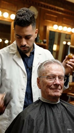 Realistic AI Barber Cutting Hair🔥. #ai #barbar #profissional