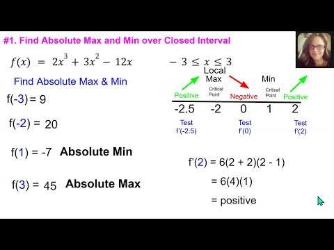 Absolute Max & Min (Global Extrema) Using the First Derivative Test