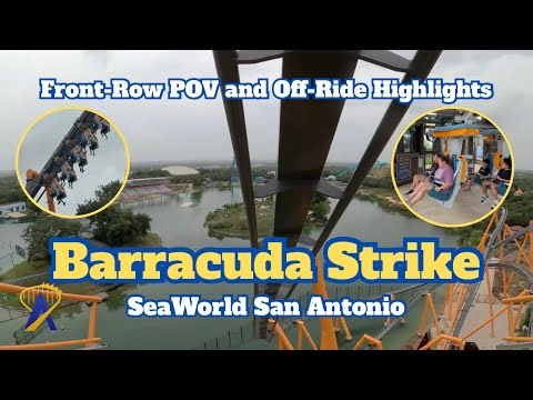 Barracuda Strike Front Row POV - SeaWorld San Antonio 4K