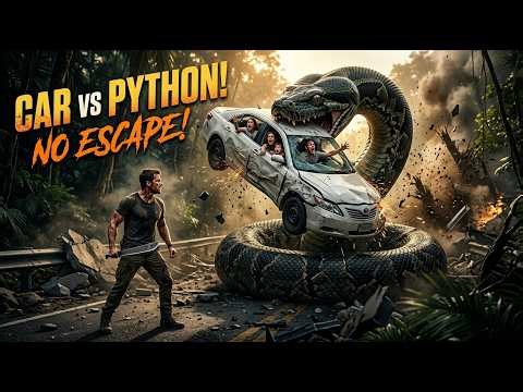 Python Grabs Moving Car in Its Mouth — Epic Rescue Battle Will Shock You 🚗🔥