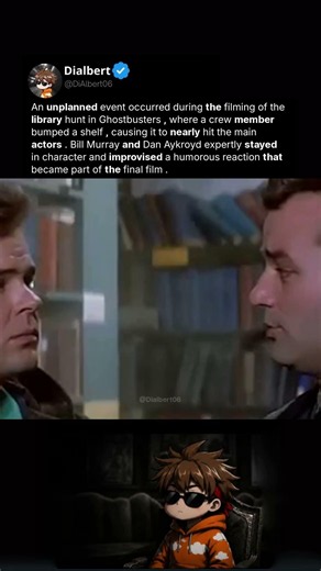 An unplanned event occurred during the filming of the library hunt in Ghostbuste...