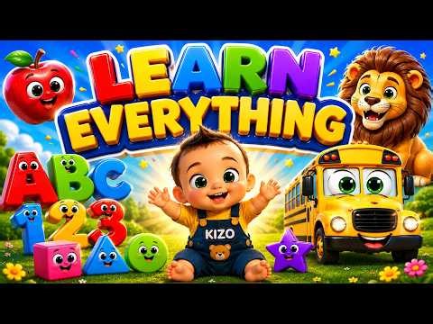 All in One Kids Learning Video | ABC, 123, Colors, Shapes, Animals, Vehicles & More
