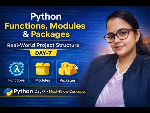 Python Functions, Modules & Packages Explained | Real-World Project Structure | DAY -7
