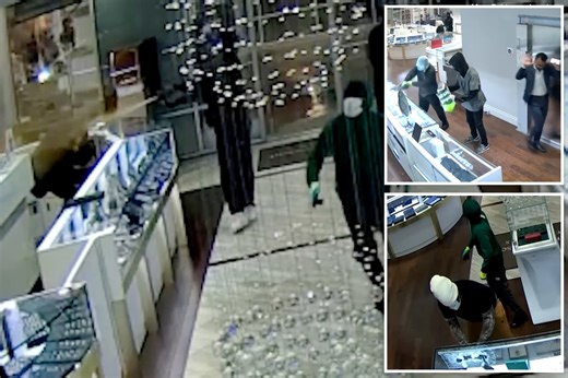 Moment hammer-wielding masked thieves raid Texas jewelry store in 'mob-style' hit