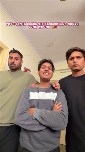 Santa claus in bachelor’s house gone wrong ❌😭 most viral comedy 😂 #shorts #ytshorts