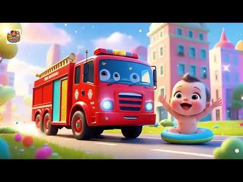 The Brave Fire Truck Ride 🔥👶✨ | Exciting Rescue Adventure for Kids | Learn Colors, Numbers, ABCs