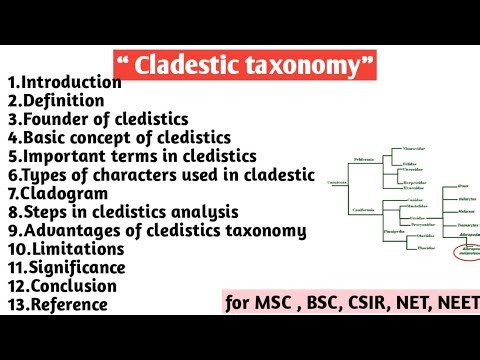 Cladestic taxonomy | Basic concept | Important terms | Types | Steps | Advantage | Limitations