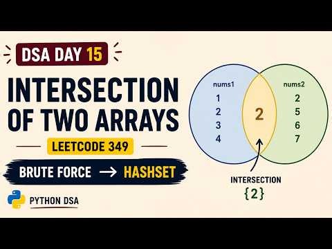 DSA Day 15: Intersection of Two Arrays (LeetCode 349) | Brute Force to HashSet | Python