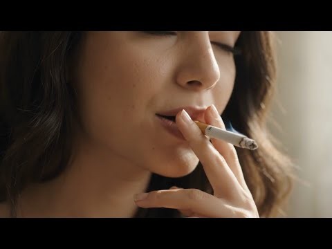 Beautiful Turkish Smoker Girl Smoking with gray color dress
