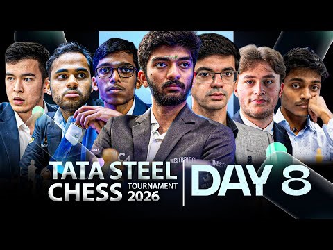Tata Steel Chess Masters 2026 | Day 8 | Gukesh vs Fedoseev, Arjun vs Aravindh, Pragg vs Erdogmus
