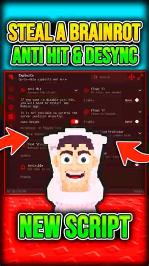 Steal A Brainrot Script *NO KEY* 🔥NEW Anti Hit Desync, Floor Steal | delta executor + roblox script