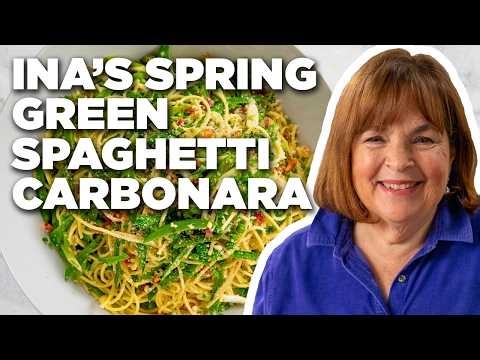 Ina Garten's Spring Green Spaghetti Carbonara | Barefoot Contessa | Food Network