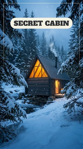 Secret Glass Cabin in the Snow