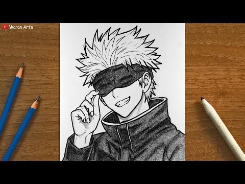 How to Draw Satoru Gojo Step by Step | Drawing GOJO from Jujutsu Kaisen | Easy Anime Art