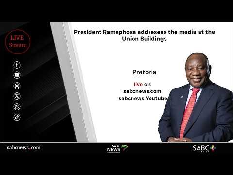 President Ramaphosa addresses the media at the Union Buildings