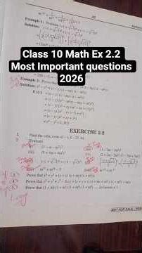 Class 10 math Ch 2 Ex 2.2 Most Important Question 2026 #2026 #ytshorts #shorts #class10 #shortsvideo
