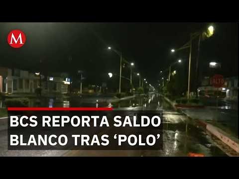 Huracán 'Polo' causa inundaciones en Puerto San Carlos; evacúan viviendas en Baja California Sur