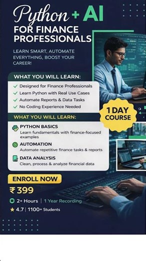 Learn Python + AI for Finance in 1 Day 🚀 #Shorts