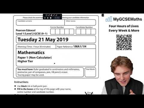 Edexcel June 2019 Paper 1 Higher Tier - Selected Questions - GCSE Maths