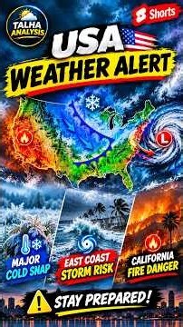 USA WEATHER ALERT 🇺🇸 Major Cold Snap,East Coast Storm& California Fire Danger!#usaweather#floodalert