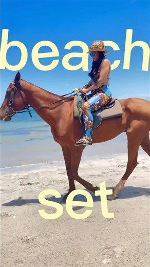 Horseback Riding on the Beach in a Matte Collection Swimsuit Coord Set | Vacation Outfit Inspo
