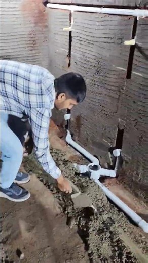 school bathroom urinal water supply and drainage line fitting plumbing work #plumberazad #shorts