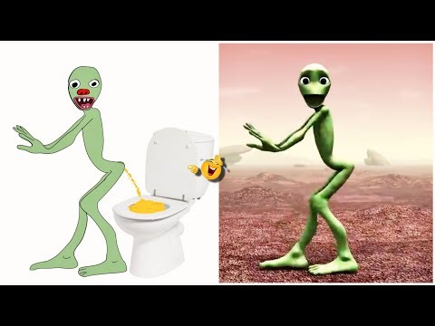 🤣 El Chombo - Dancing Green Alien Dame Tu Cosita feat Funny Drawing Meme | Funny alien dance 🤣🤣