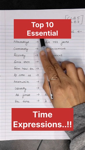 French time expressions for TEF/TCF Canada exams