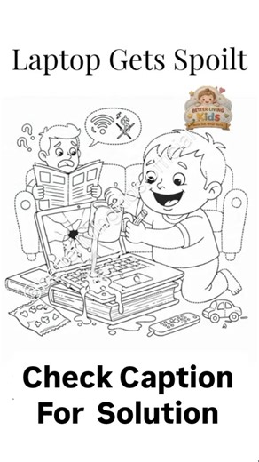 Better Living Kids® | Books & Parenting on Instagram: "What happens when kids want to play with daddy's laptop When kids play with laptops, effects include: - *Physical damage to the laptop*: broken keys, screen damage, spills, and port issues - *Physical impact on the child*: "tech neck", eye strain, and sleep problems - *Mental & developmental effects*: shortened attention span, passive learning, and social isolation - *Safety & content risks*: exposure to unfiltered internet and data privacy