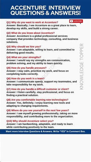 Accenture Interview Questions and Answers - Most Important