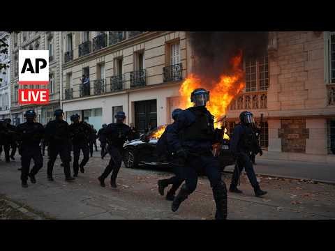 LIVE: Police clash with protesters in Paris, France