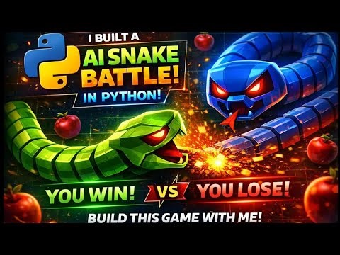 How to make a Cinematic Snake Battle Game in Python 🐍 | (Pygame Tutorial)#python