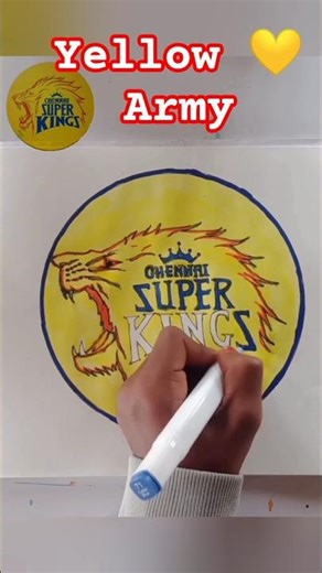 Chennai Super Kings Logo Drawing 🔥 | CSK Lion Sketch 💛 #shorts