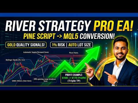 River Strategy Pro EA — Pine Script To MT5! Bollinger Band + SMMA + MTF | MQL5 Expert Advisor
