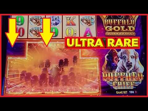 ULTRA RARE STAMPEDE FEATURE on Wonder 4 Buffalo Slots!