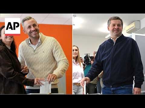 Ulrich Siegmund and Sven Schulze vote in Germany election