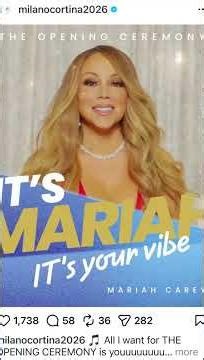 Mariah Carey performing at the 2026 Winter Olympics