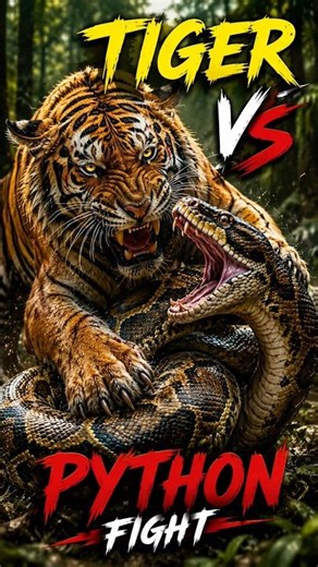 🐯 Tiger vs Python Fight 😱 | Jungle Ka Sabse Dangerous Battle! #shorts #viral #youtubeshorts