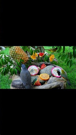 Natural Backyard Birds 🐦🌿 #birds #backyard #nature #birdlover #petbirds #birdlife #viral
