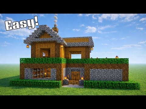 EASY 9 Minute Oak Wooden Survival House Tutorial | #akhilog #minecraft 