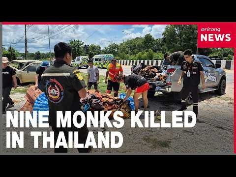 Nine Thai monks killed after 11-year-old boy driving pickup crashes into pilgrimage procession