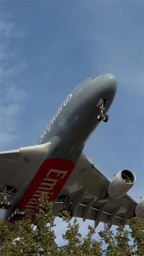 Unbelievable Low A380 Flyover Right Overhead! 😱✈️ #emirates #airbus #landing