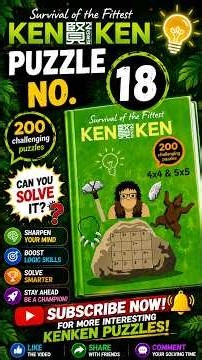 KenKen Puzzle #18 | Test Your Logic & Speed | Step-by-Step Solution 🏆 #kenkenpuzzle #mathstricks