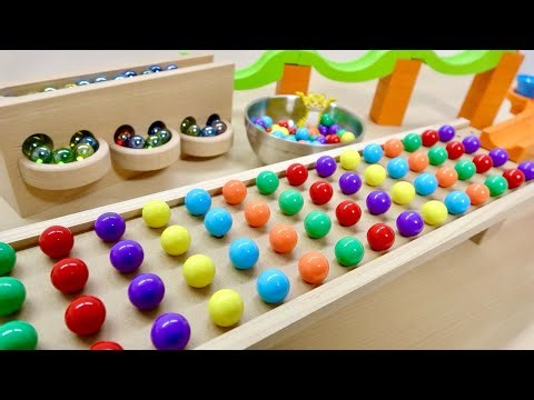 Marble Run Race ☆ HABA Slope & Retro Makita Truck, Excavator, Garbage Truck, Dump Truck, Ambulances