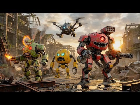 Robot Pacman Team Up with Robot Lava Inside a Giant Robot Labyrinth Adventure