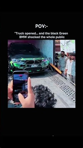 pov ,, truck opened and the black green BMW shocked the whole public