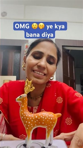 What ? Did I make a real reindeer? / Ghamu Saran / How to make clay animals easy? #shorts #diy