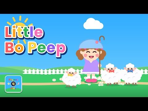 Little Bo Peep | Nursery Rhyme with Lyrics | Counting Song | Rhymes 4 Kids