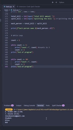Python for Beginners: Inputs, Calculations & Loops 🐍 #Shorts
