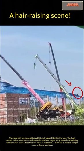 Crane Tipping Incident: A Close Call at the Construction Site